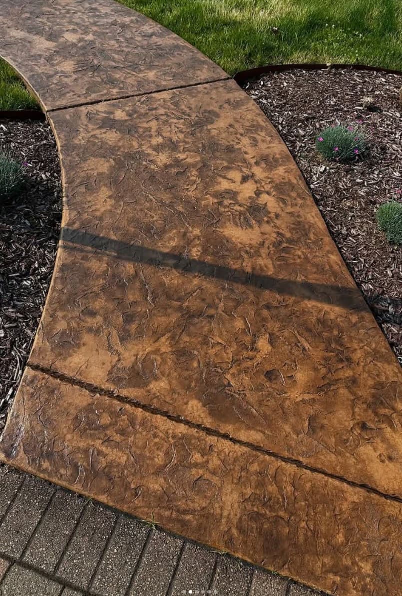 Decorative stamped walkway