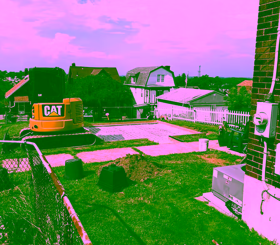 Backyard excavation project in Pittsburgh