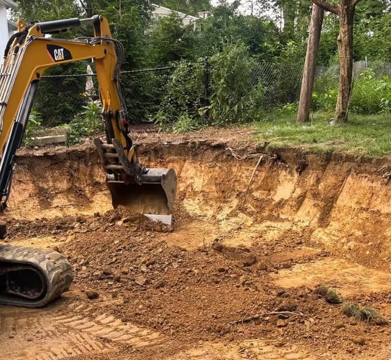 Deep excavation for foundation