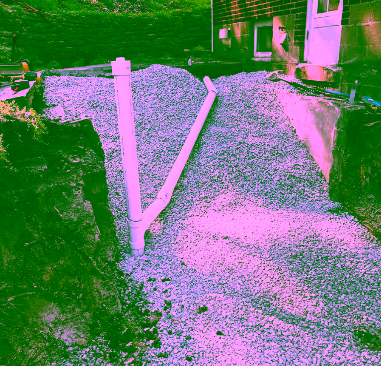 French drain installation